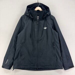 Mountain Designs ROVER GTX Jacket Womens 14 Black Gore-TEX Hooded Rain Coat Hike